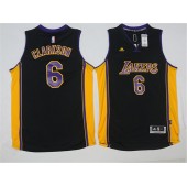 Los Angeles Lakers #6 Jordan Clarkson Black 2016 Stitched NBA Jersey