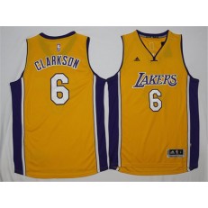 Los Angeles Lakers #6 Jordan Clarkson Yellow Stitched NBA Jersey
