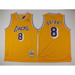 Los Angeles Lakers #8 Kobe Bryant Yellow Stitched NBA Jersey