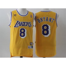 Los Angeles Lakers #8 Kobe Bryant Yellow Throwback Stitched NBA Jersey