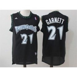 Minnesota Timberwolves #21 Retro Garnett Black Stitched NBA Jersey