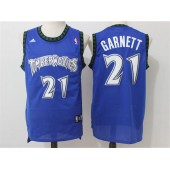 Minnesota Timberwolves #21 Retro Garnett Blue Stitched NBA Jersey
