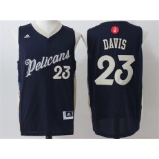 New Orleans Pelicans #23 Anthony Davis Navy Blue Christmas Edition Stitched NBA Jersey