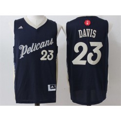 New Orleans Pelicans #23 Anthony Davis Navy Blue Christmas Edition Stitched NBA Jersey