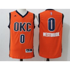 Oklahoma City Thunder #0 Russell Westbrook Orange Alternate Stitched NBA Jersey