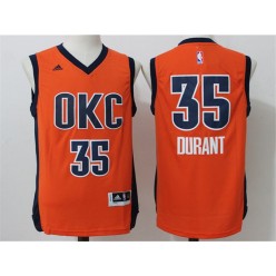 Oklahoma City Thunder #35 Kevin Durant Orange Alternate Stitched NBA Jersey