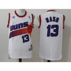 Phoenix Suns #13 Steve Nash White Throwback Stitched NBA Jersey