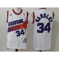 Phoenix Suns #34 Charles Barkley White Throwback Stitched NBA Jersey