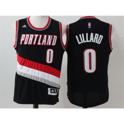Portland Trail Blazers #0 Damian Lillard Black Stitched NBA Jersey