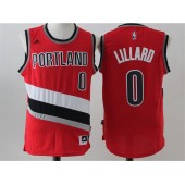 Portland Trail Blazers #0 Damian Lillard Red Stitched NBA Jersey