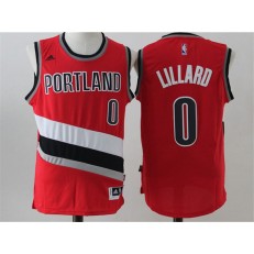 Portland Trail Blazers #0 Damian Lillard Red Stitched NBA Jersey