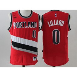 Portland Trail Blazers #0 Damian Lillard Red Stitched NBA Jersey