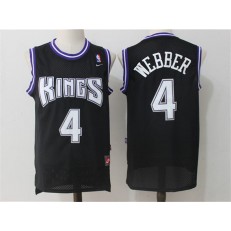Sacramento Kings #4 Chris Webber Black Throwback Stitched NBA Jersey