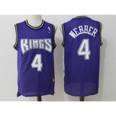 Sacramento Kings #4 Chris Webber Purple Throwback Stitched NBA Jersey