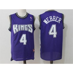 Sacramento Kings #4 Chris Webber Purple Throwback Stitched NBA Jersey