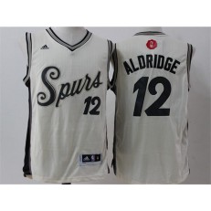 San Antonio Spurs #12 LaMarcus Aldridge Beige Christmas Edition Stitched NBA Jersey