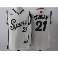 San Antonio Spurs #21 Tim Duncan Beige Christmas Edition Stitched NBA Jersey