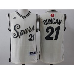 San Antonio Spurs #21 Tim Duncan Beige Christmas Edition Stitched NBA Jersey