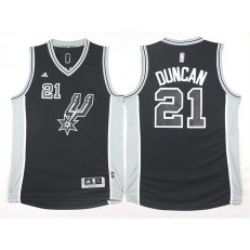 San Antonio Spurs #21 Tim Duncan Black 2015 Stitched NBA Jersey