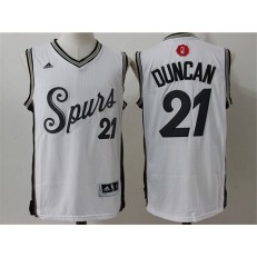 San Antonio Spurs #21 Tim Duncan White Christmas Edition Stitched NBA Jersey