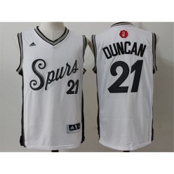 San Antonio Spurs #21 Tim Duncan White Christmas Edition Stitched NBA Jersey