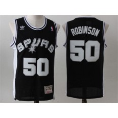 San Antonio Spurs #50 David Robinson Black Throwback Stitched NBA Jersey
