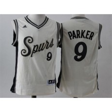 San Antonio Spurs #9 Tony Parker Beige Christmas Edition Stitched NBA Jersey