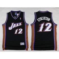 Utah Jazz #12 John Stockton Black Stitched NBA Jersey