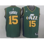 Utah Jazz #15 Derrick Favors Green 2015 Stitched NBA Jersey