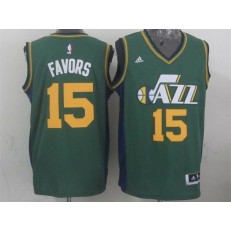Utah Jazz #15 Derrick Favors Green 2015 Stitched NBA Jersey