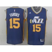 Utah Jazz #15 Derrick Favors Purple 2015 Stitched NBA Jersey