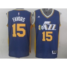 Utah Jazz #15 Derrick Favors Purple 2015 Stitched NBA Jersey