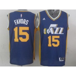 Utah Jazz #15 Derrick Favors Purple 2015 Stitched NBA Jersey