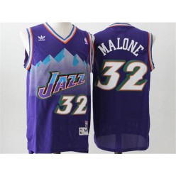 Utah Jazz #32 Karl Malone Purple Throwback Stitched NBA Jersey