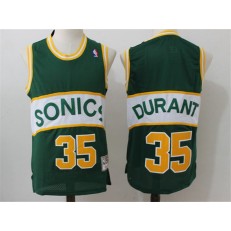 Seattle Supersonics #35 Kevin Durant Green Throwback Stitched NBA Jersey