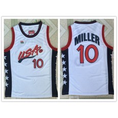 Nike Team USA 10 Reggie Miller White 1996 Dream Team Stitched NBA Jersey