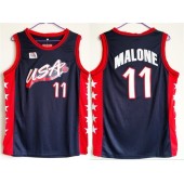 Nike Team USA 11 Karl Malone Navy Blue 1996 Dream Team Stitched NBA Jersey