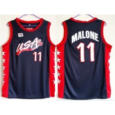 Nike Team USA 11 Karl Malone Navy Blue 1996 Dream Team Stitched NBA Jersey