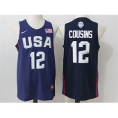 Nike Team USA 12 DeMarcus Cousins Navy Blue 2016 Dream Team Stitched NBA Jersey