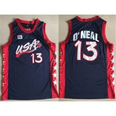 Nike Team USA 13 Shaquille O'Neal Navy Blue 1996 Dream Team Stitched NBA Jersey