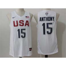 Nike Team USA 15 Carmelo Anthony White 2016 Dream Team Game NBA Jersey