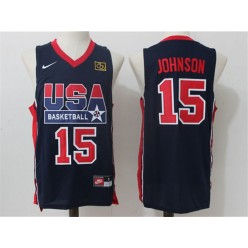 Nike Team USA 15 Magic Johnson Dark Blue 2012 USA Basketball Retro Stitched NBA Jersey