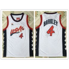 Nike Team USA 4 Charles Barkley White 1996 Dream Team Stitched NBA Jersey
