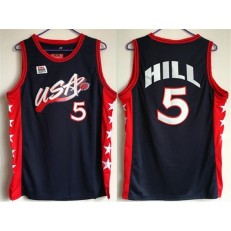 Nike Team USA 5 Grant Hill Navy Blue 1996 Dream Team Stitched NBA Jersey