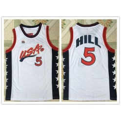 Nike Team USA 5 Grant Hill White 1996 Dream Team Stitched NBA Jersey