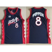 Nike Team USA 8 Scottie Pippen Navy Blue 1996 Dream Team Stitched NBA Jersey