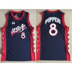 Nike Team USA 8 Scottie Pippen Navy Blue 1996 Dream Team Stitched NBA Jersey