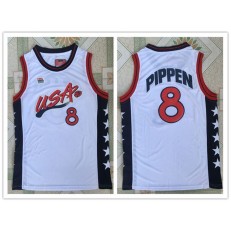 Nike Team USA 8 Scottie Pippen White 1996 Dream Team Stitched NBA Jersey