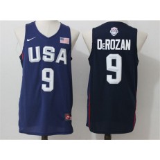 Nike Team USA 9 DeMar DeRozan Navy Blue 2016 Dream Team Stitched NBA Jersey