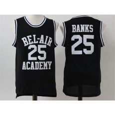 Movie Bel Air Academy #25 Banks Black Stitched Basketball Jersey